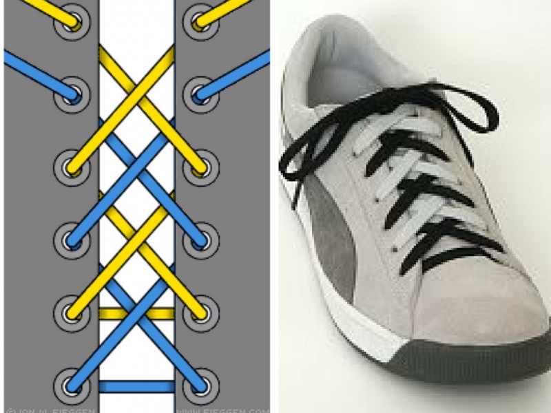 Cách buộc dây giày đôi kết hợp