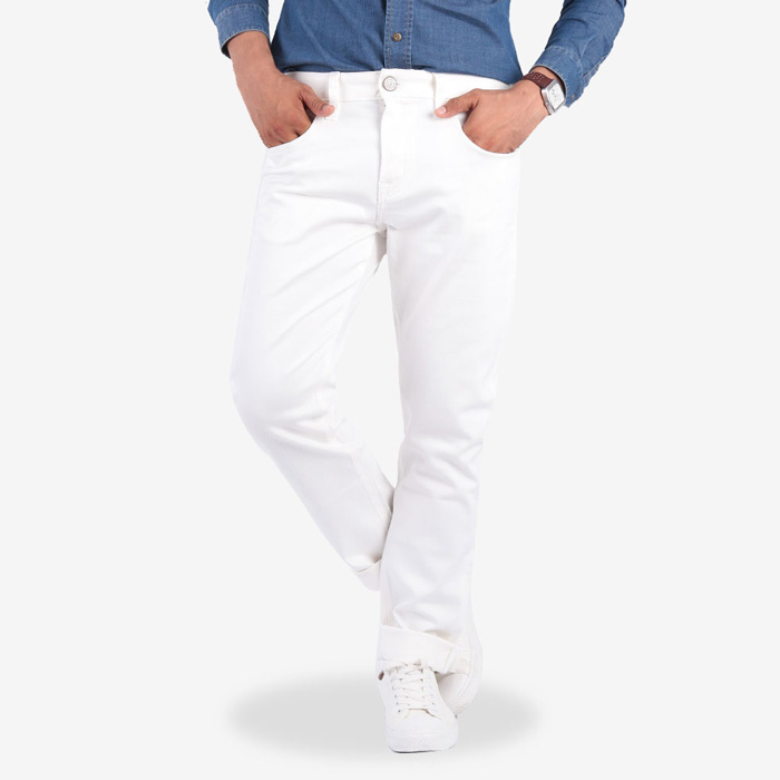 Quần jean nam màu trắng TMJ33